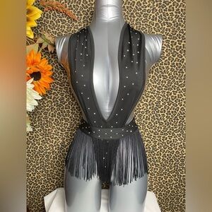 🦋B2G1🦋WESTERN FASHION Sling Bikini Wrap With Fringe & Rhinestones Dancewear MED